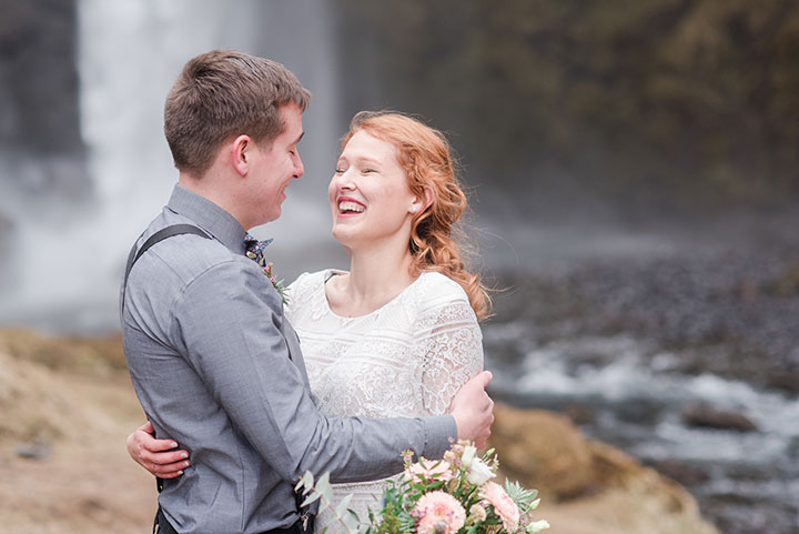The Bride Wore Modest Mon Cheri To Her Icelandic Elopement