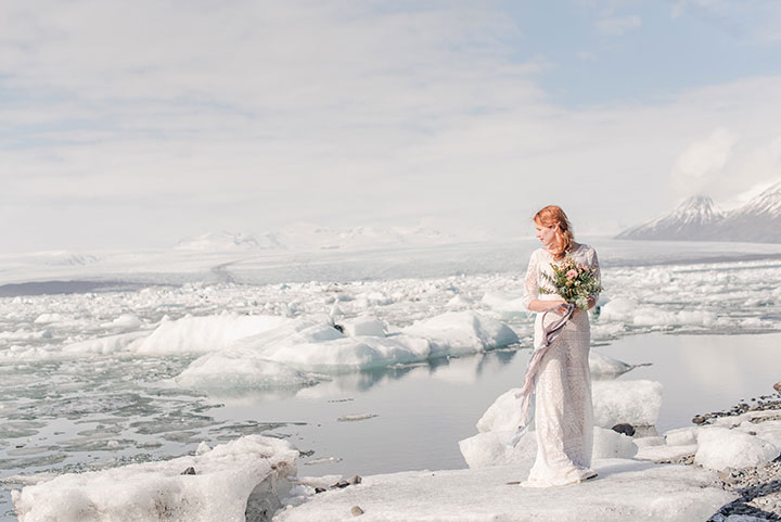The Bride Wore Modest Mon Cheri To Her Icelandic Elopement