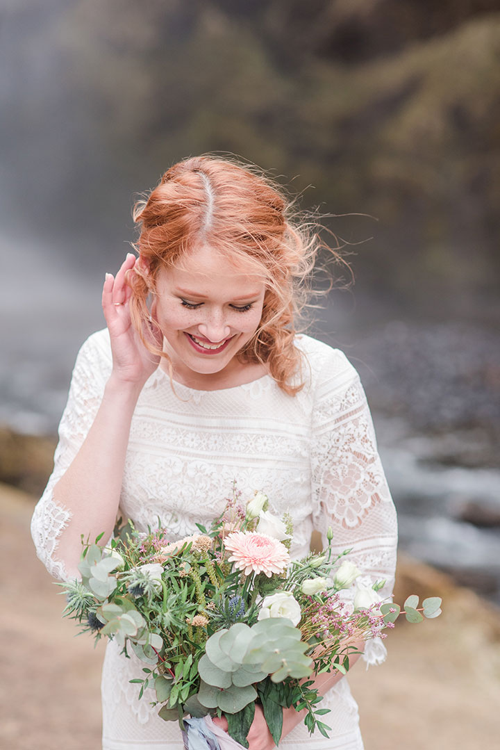 The Bride Wore Modest Mon Cheri To Her Icelandic Elopement