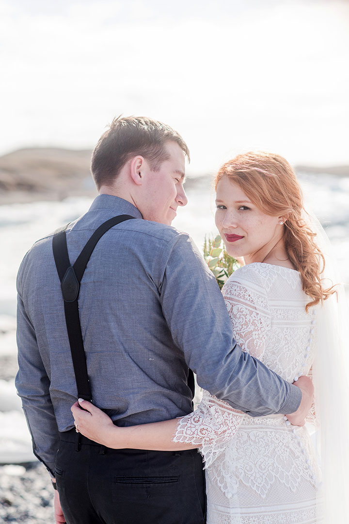 The Bride Wore Modest Mon Cheri To Her Icelandic Elopement
