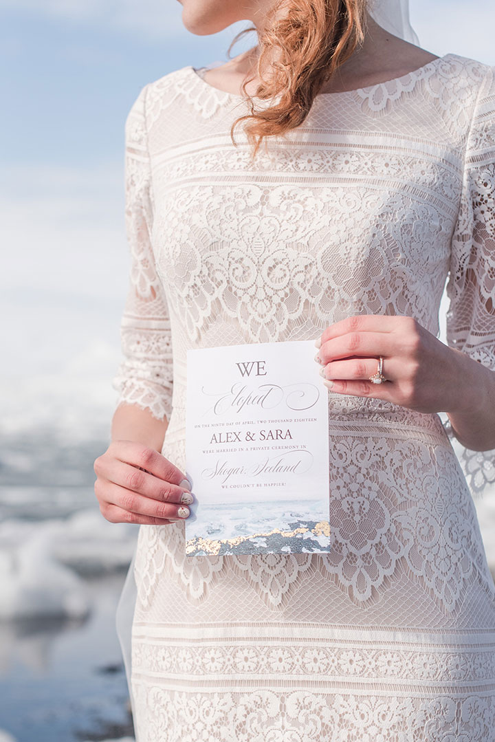 The Bride Wore Modest Mon Cheri To Her Icelandic Elopement