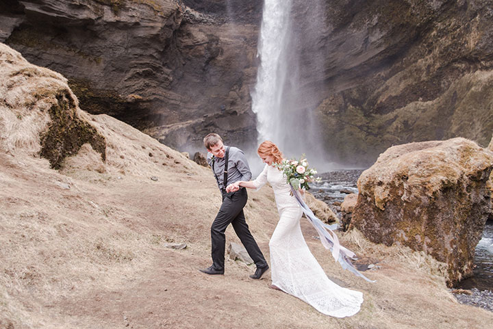 The Bride Wore Modest Mon Cheri To Her Icelandic Elopement