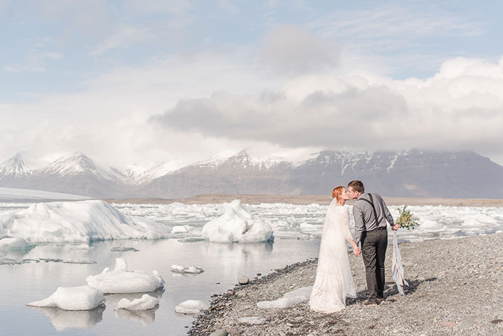 The Bride Wore Modest Mon Cheri To Her Icelandic Elopement