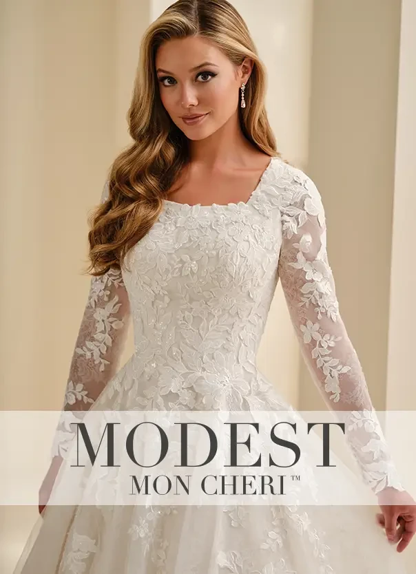 Woman wearing long sleeve wedding dress
