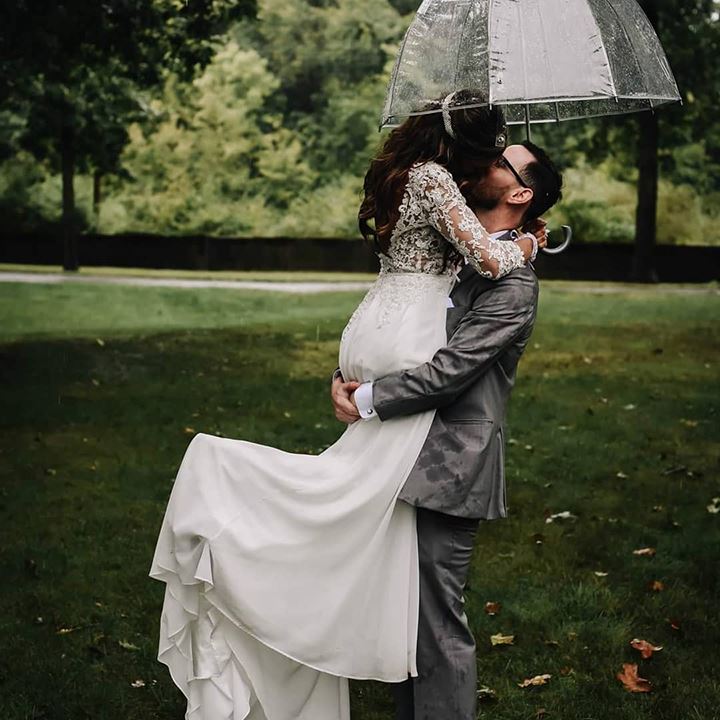 Rainy September Wedding Wearing Enchanting By Mon Cheri