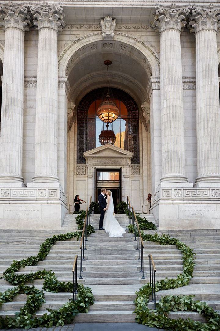 Yards Of Garland Create A Grand Entrance For Wedding