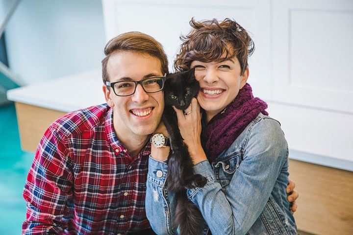 Sweet Engagement Session At A Cat Cafe