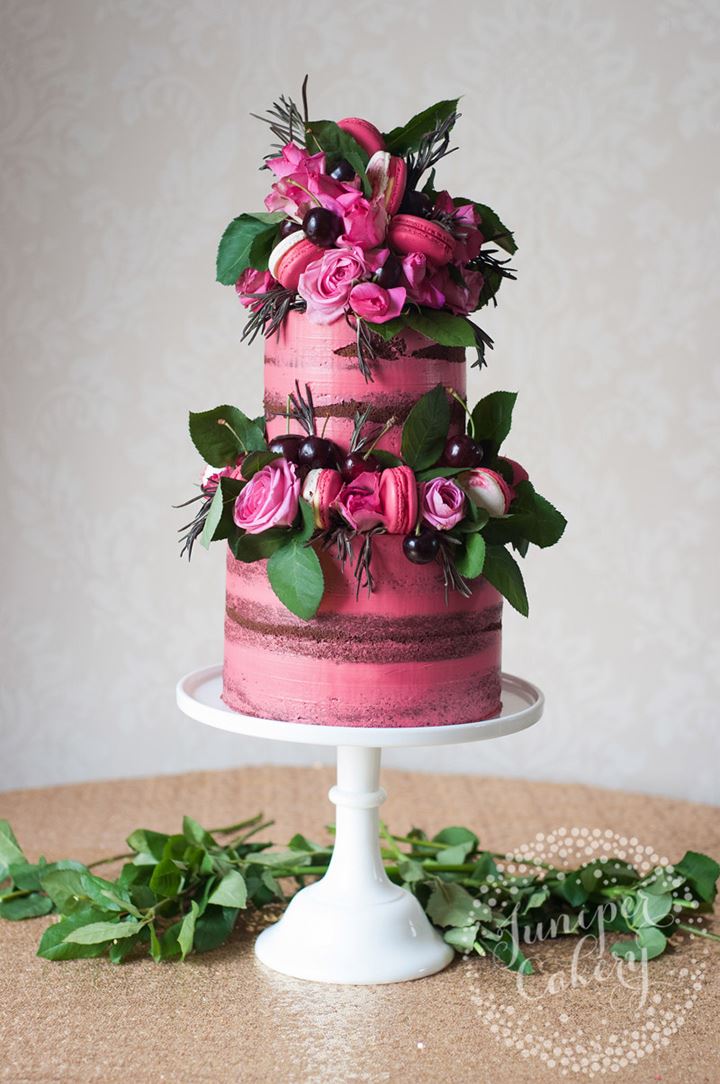 5 Semi-Naked Pink Wedding Cakes We Love