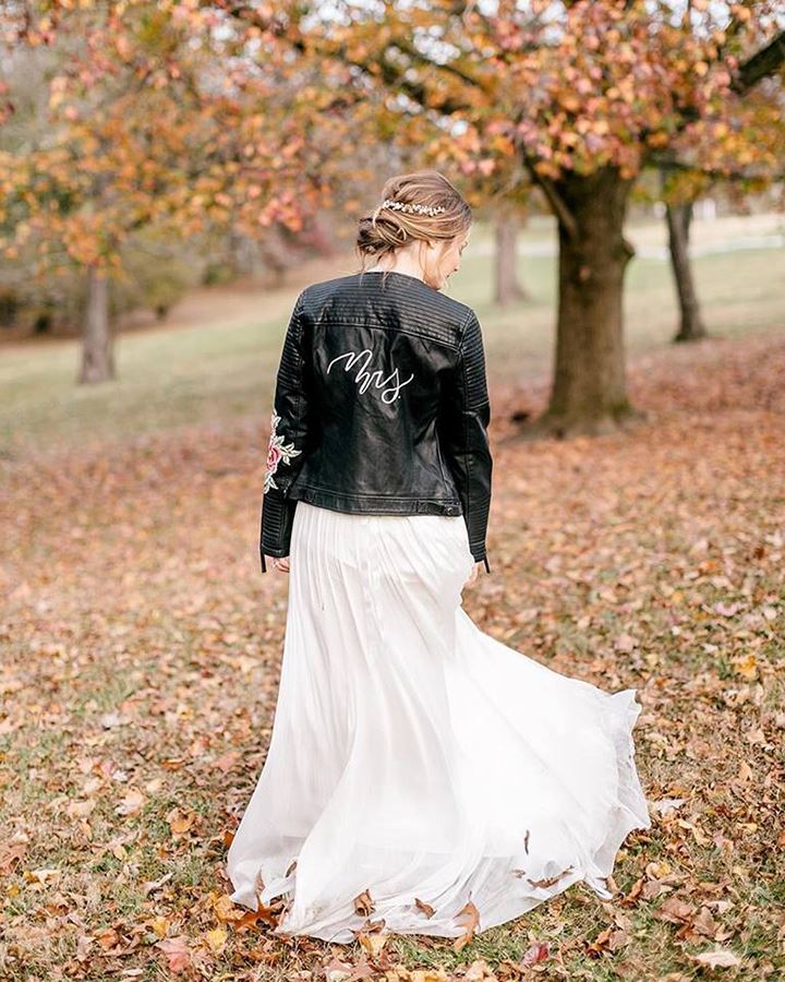 Welcome Autumn In A Hand-Painted Jacket For The Bride
