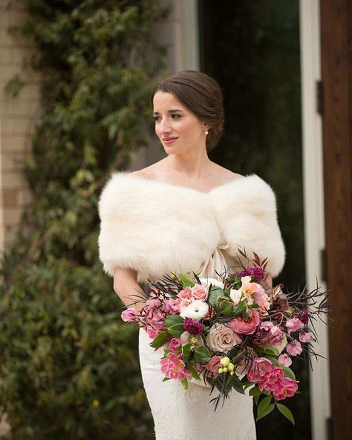 Textural Bridal Bouquet In Pinks