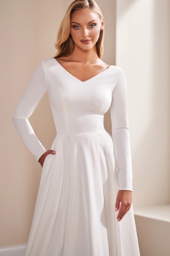Modest by Mon Cheri #TR22175 $3 Ivory thumbnail