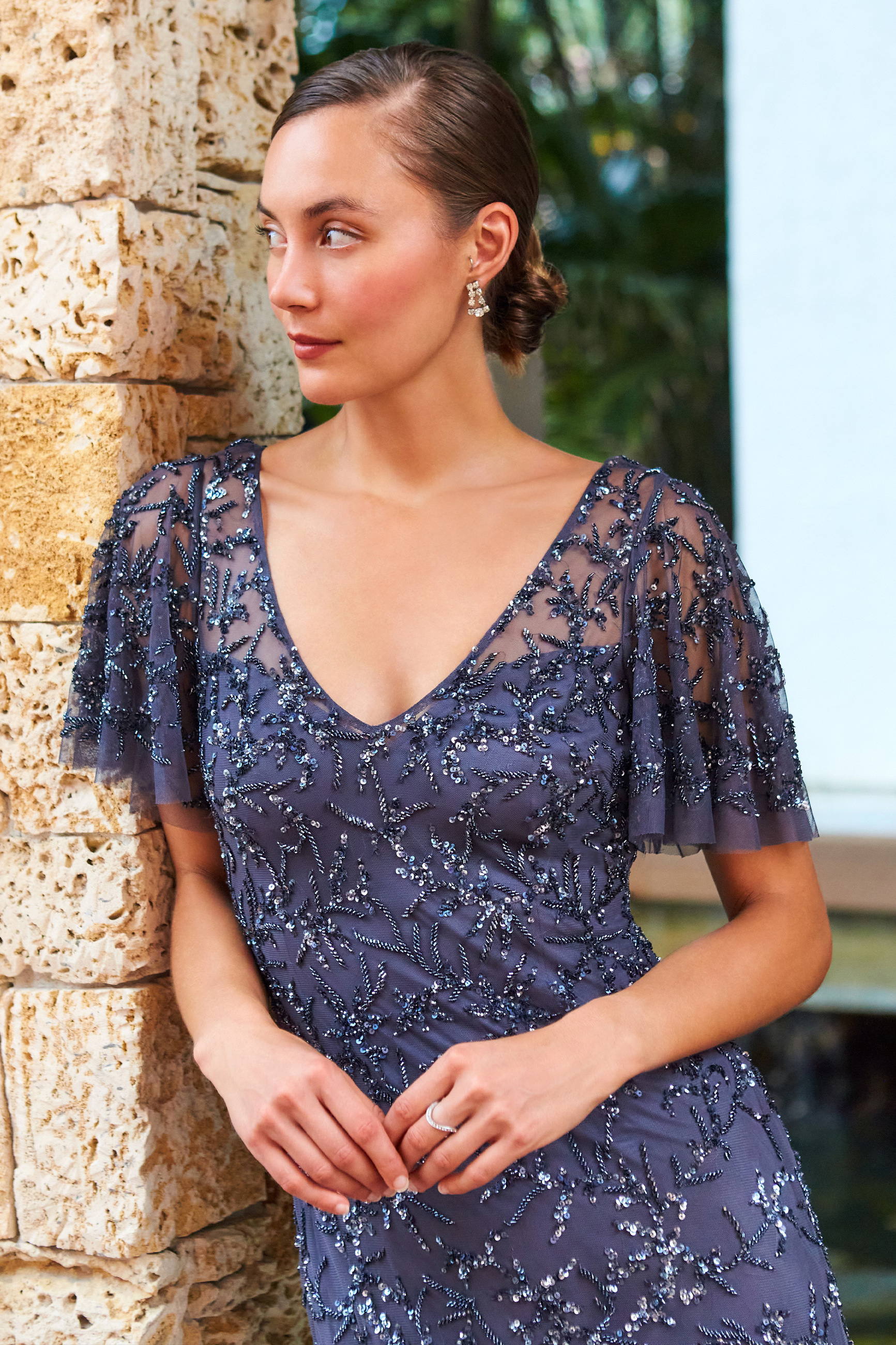 Beaded Tulle Mother's Gown - 221681