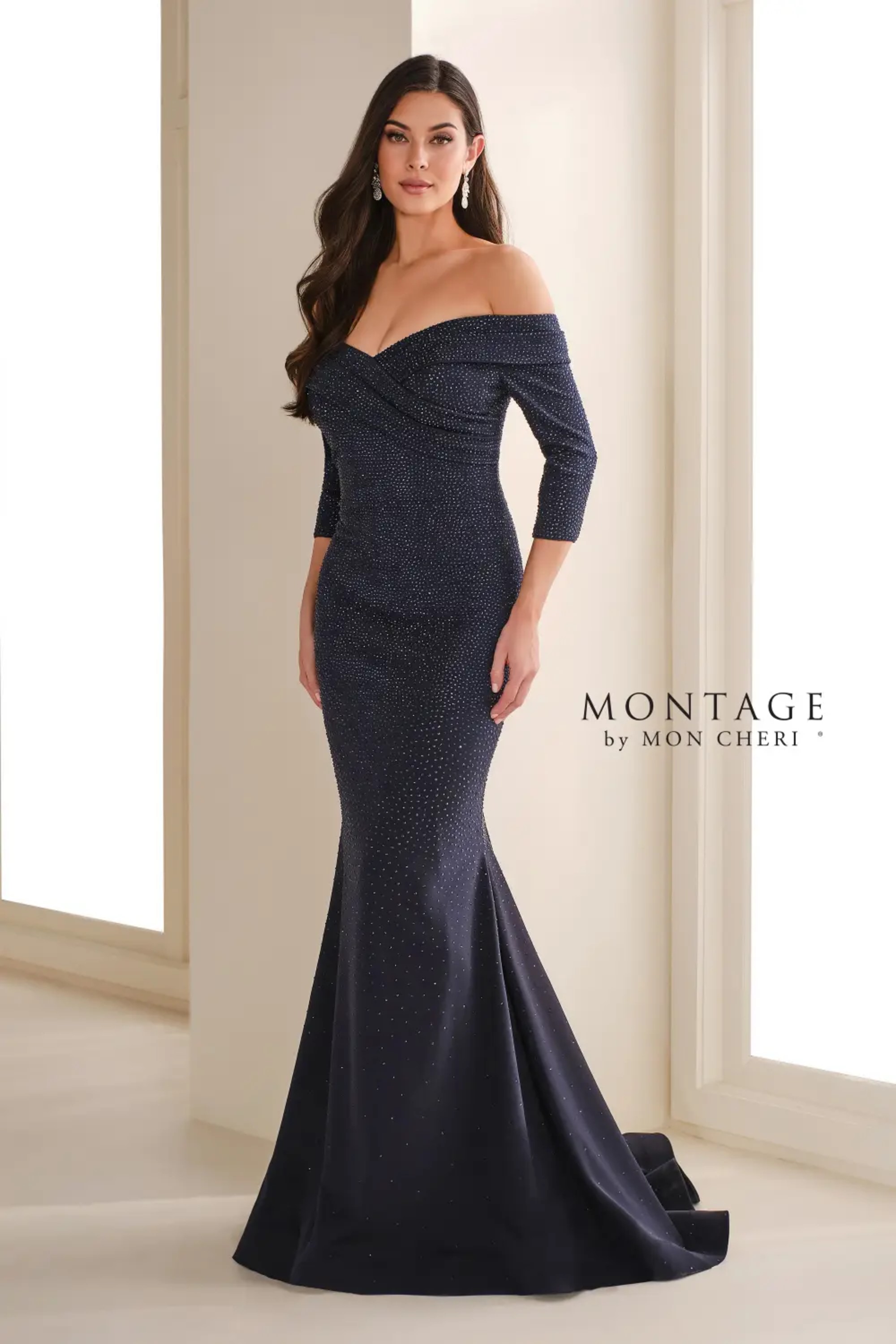 Elegant Mon Cheri Montage 221971 Lace Evening Dress