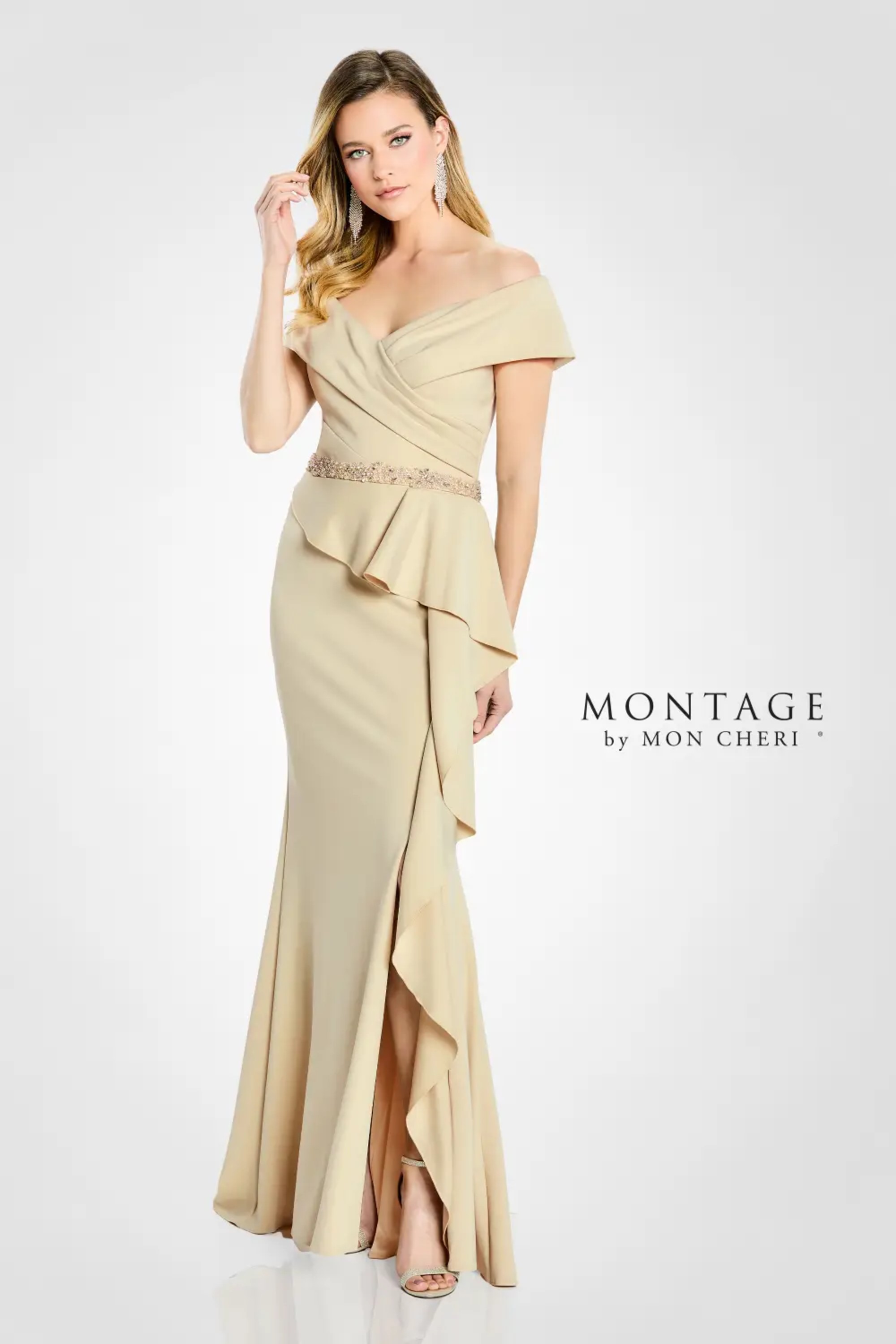 Stylish Crepe Mother Of The Bride Gown | 221976