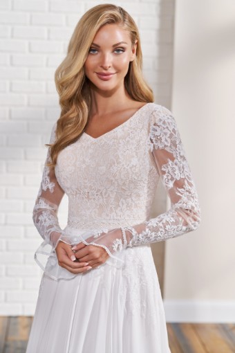 Modest by Mon Cheri #TR12295 $3 Ivory/Nude thumbnail