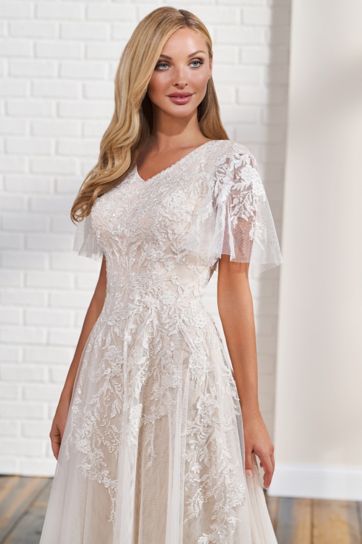 Modest by Mon Cheri #TR12297 #5 Ivory/Nude picture