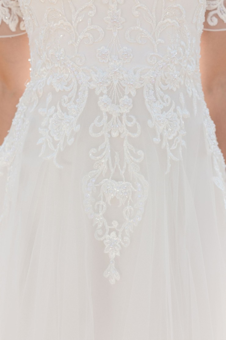 Modest by Mon Cheri #TR12029 #$2 Ivory/Light Petal picture