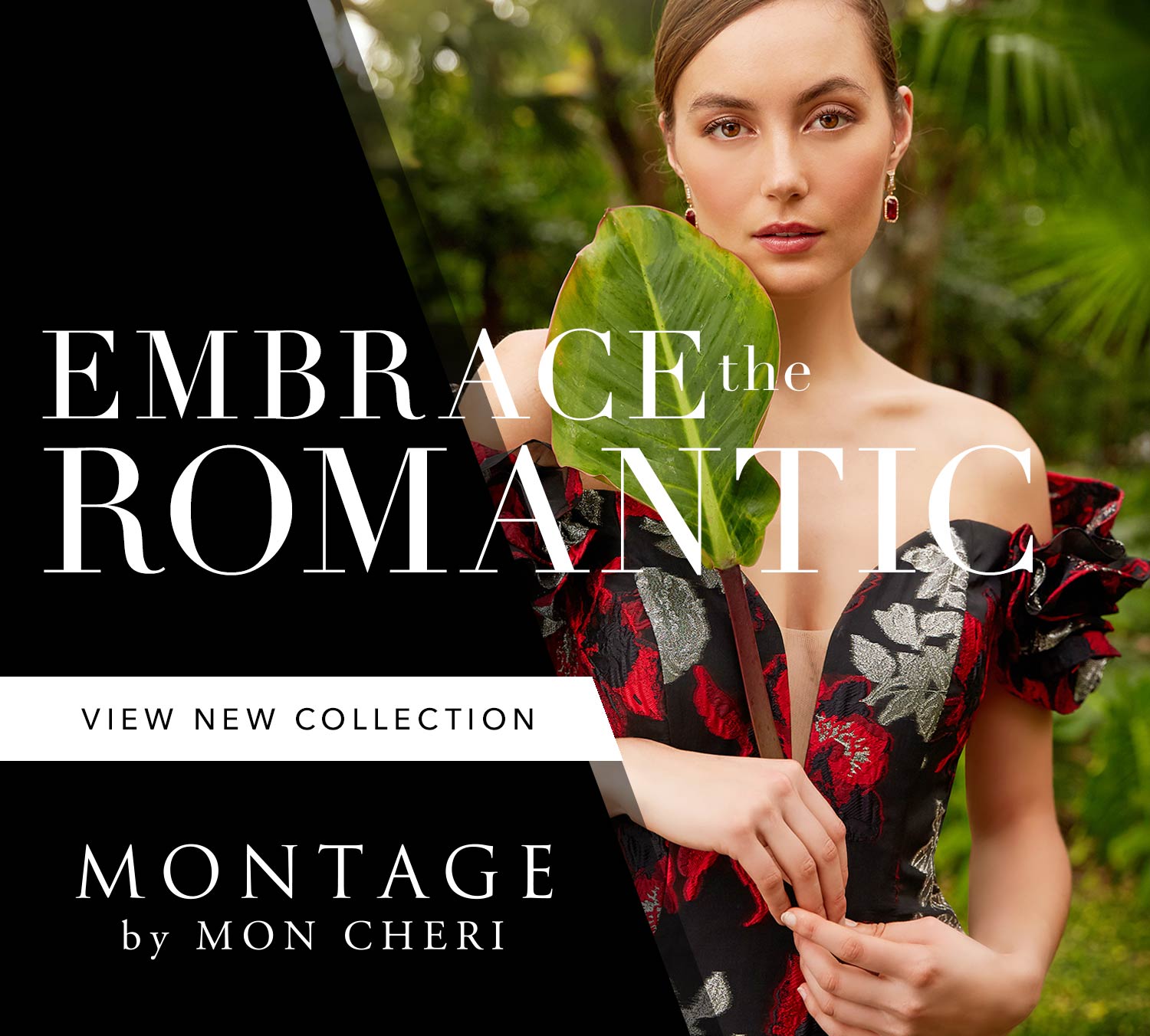 Woman in black and red mother of the bride dress